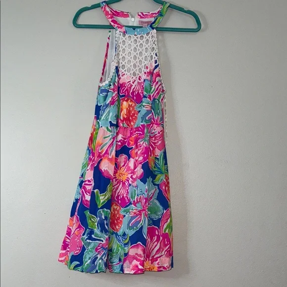 Lilly Pulitzer Floral Sleeveless Dress with crochet Detail - Picture 10 of 12